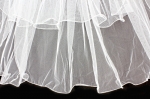 Veil - Plain Tulle - Double Layer with Zig-zag Hem Stitches  - 47" - VL-8901-47-WT